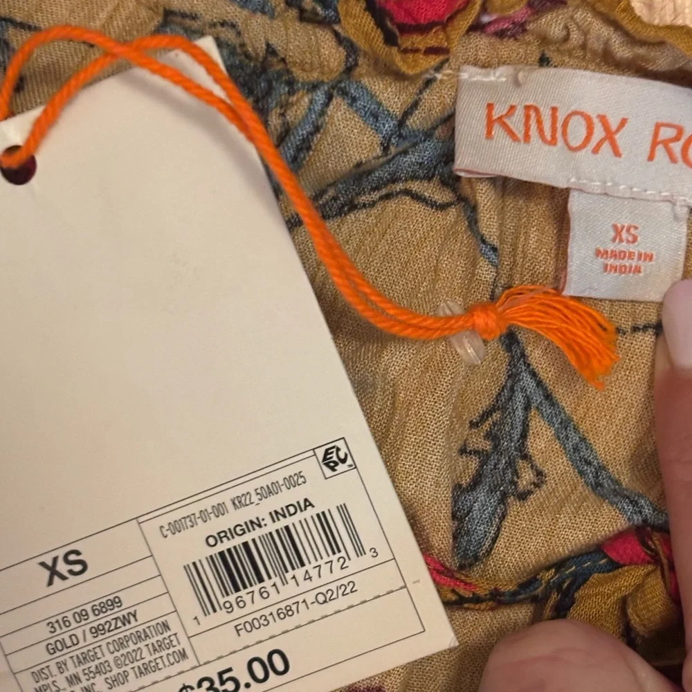 Knox Rose Mustard Floral Long Sleeve Dress - Picture 3 of 3